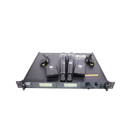Shure UR4D H4 Receiver, UR1 & UR2 Transmitters, Wireless Microphone Pkg