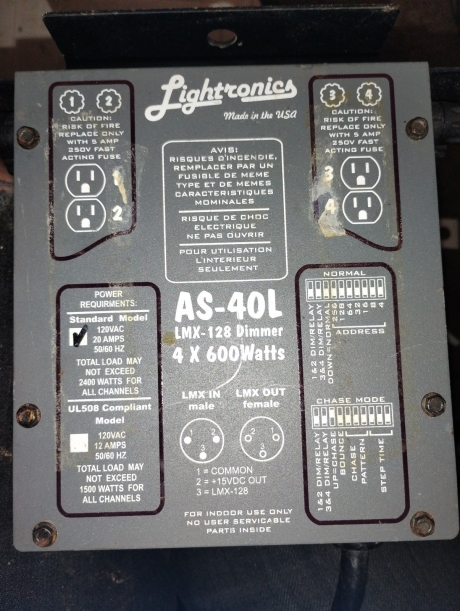 Lightronics AS40L 4x600W Dimmer Pack