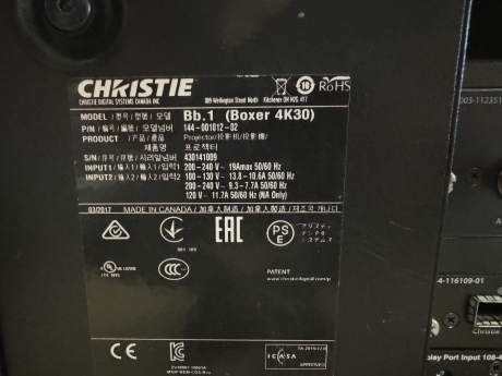 Christie Boxer 4K30 3DLP Projector, 30000 Lumens